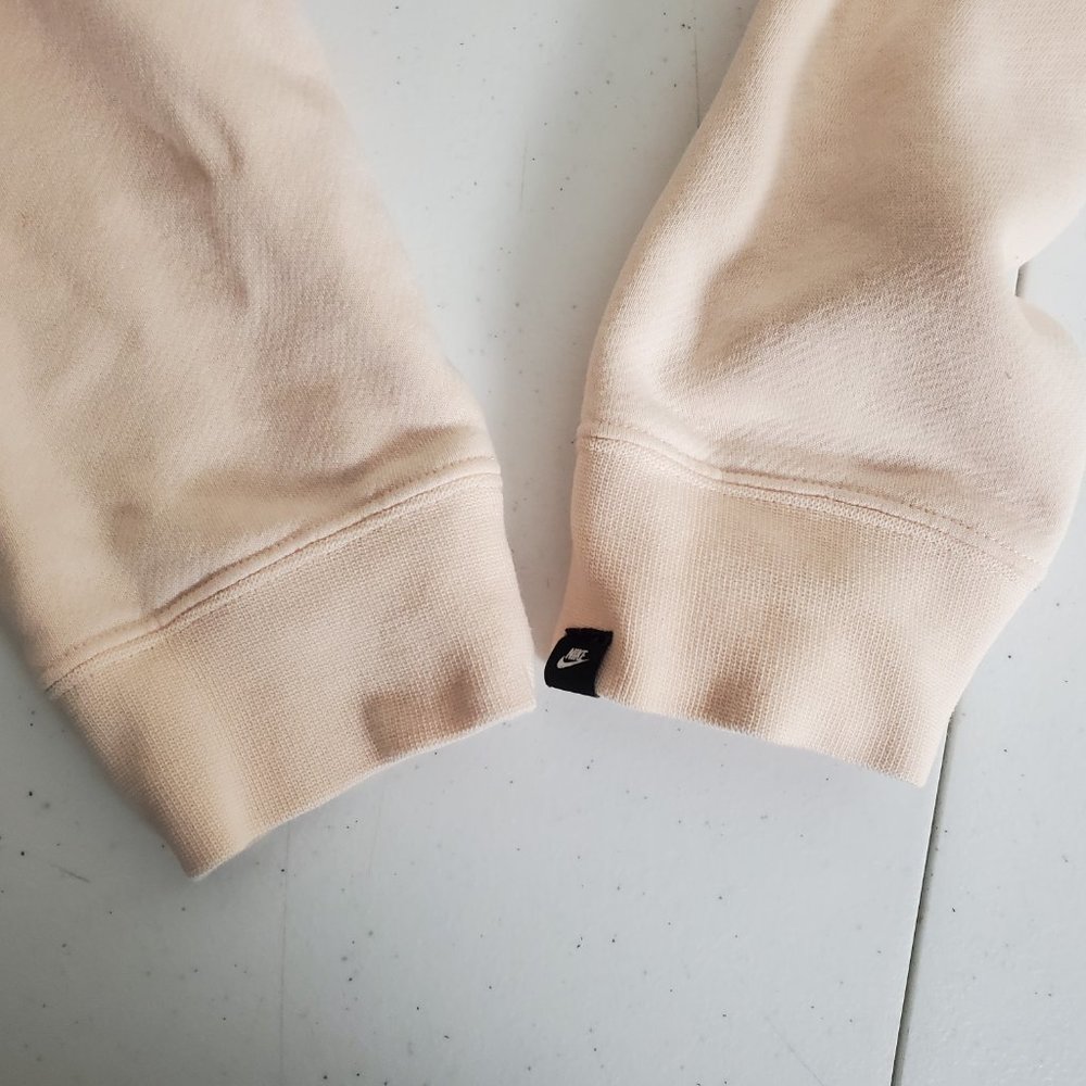 Nike Sweatshirt Hooded Cropped Metallic Logo Light Pink/peach Womens size L - Picture 6 of 10